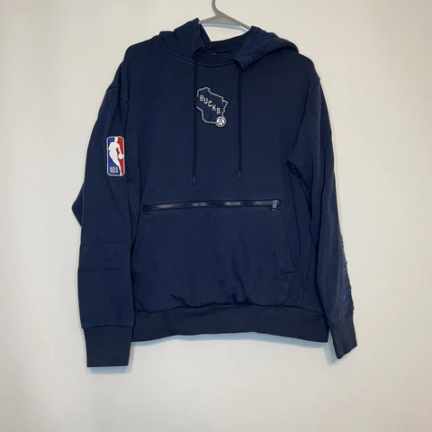 Milwaukee Bucks NBA Blue Sweatshirt Hoodie Nike Men’s Size Large Cover