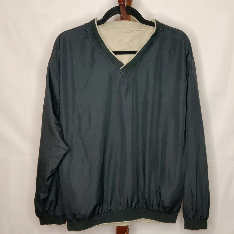 Wedge men's XL reversible pullover activewear jacket black or brown long sleeve - Imagem 1 de 4