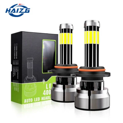 Pair car 6000K 60W H1 H4 H7 H11 9006 9007 H13 Headlight Dual Hi/Lo Bulbs 12000LM - Image 1 of 4