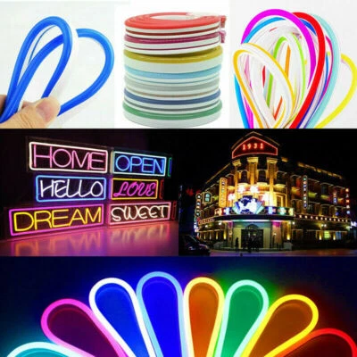 20M DC12V Flex LED Strip Neon Rope Lights Silicone Outdoor Sign Room Car Decor - Image 1 of 4
