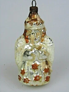 Antik Vintage mundgeblasenes Glas KNIENDER ENGEL Glimmer Figur Weihnachtsschmuck Germany - Bild 1 von 6