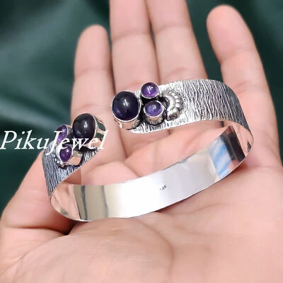 Bracciale Ametista Multi Gemma Argento Sterling 925 Nuova Collezione Gioielli - Immagine 1 di 4