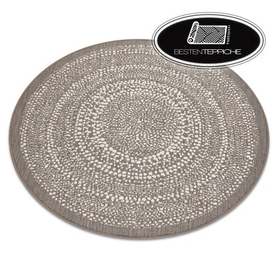 Modern Sisal Carpet Flat Circle Dots Beige Simple To Cleaning Best Quality - Image 1 of 4