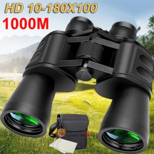 180x100 HD Military Zoom Powerful Binoculars Day/Low Night Optics Hunting & Case - Picture 1 of 38