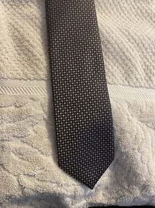 Christian Dior Cravates Dotted Beige & Black Silk Tie 3x58 - Picture 1 of 3
