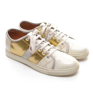 Hombres Marc Jacobs Zapatillas bajas 41/7 Blanco Dorado Cuero Zapatos con cordones Italia - Imagen 1 de 7