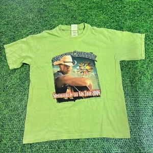 VTG 2005 Tour Kenny Chesney T Shirt Light Green Sz YOUTH M Somewhere In The Sun - Picture 1 of 7