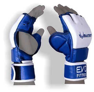 EVO Leather MMA Gloves Martial Arts UFC Kick Boxing Muay Thai Sparring Grappling - Imagen 1 de 5