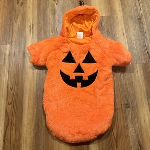 Spirit 0-6 Months Boys & Girls Heavy Quality Plush Orange Hooded Pumpkin Costume - Picture 1 of 3