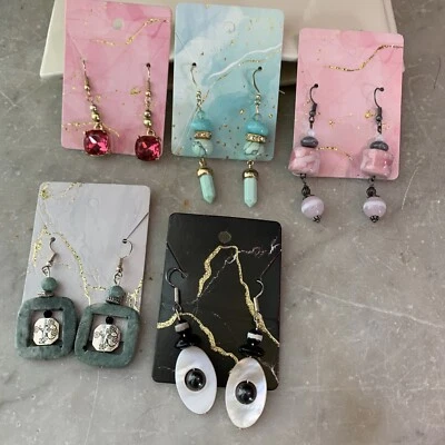 Five Pairs Of My Own Handcrafted Earrings By Carearings Each In Own Packaging 💕 - Image 1 of 4