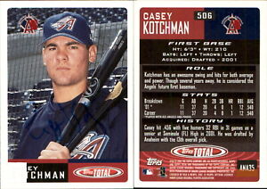 Casey Kotchman Signed 2002 Topps Total #506 Card Anaheim Angels Auto AU