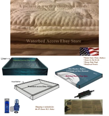 King Softside водяной матрас с мочевым пузырем без волн, наволочка и нагреватель - Изображение 1 из 4