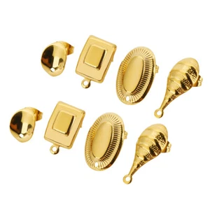 20pcs Stainless Steel Gold and Silver Tone Earring Posts - Picture 1 of 10