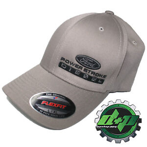 Ford POWERSTROKE truck diesel flexfit hat ball cap fitted L/XL Charcoal Gray