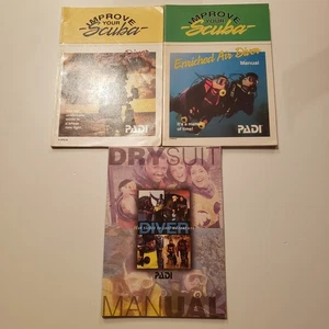 3 PADI Scuba Diver Manuals Book Lot Underwater Photography Improve Your Night - Picture 1 of 10