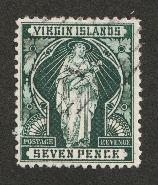 1899 Virgin Islands Sc# 26 - 7p, St. Ursula with Sheaf of Lilies. Used Cv$6.50 - Image 1 of 1
