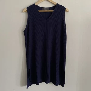 Lane Bryant gerippte marineblaue Tunika ärmellos Pullover 18 20 XL bequeme Designs & Co - Bild 1 von 10