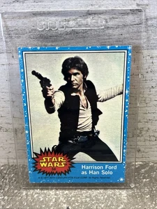 1977 Star Wars Card Topps Blue Series 1 #58 Harrison Ford as Han Solo Rookie RC - Picture 1 of 2