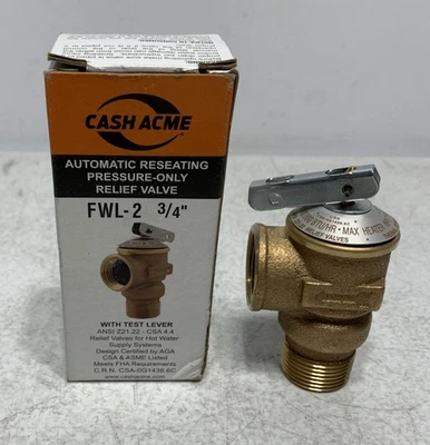 Cash FWL-2 Relief Valve 3/4" 150 PSI - Image 1 of 4