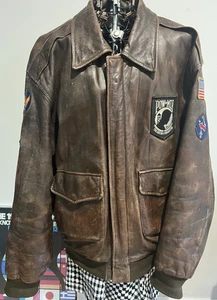 VTG 1980’s Army Air Corp A-2 Bomber Jacket W/ WWII Army Air Corp Patches - Picture 1 of 24