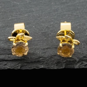 Aretes de cuarzo ahumado de oro amarillo de segunda mano 41171276 - Imagen 1 de 3