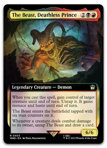 The Beast, Deathless Prince (arte extendido) #403 (lámina) casi nuevo Doctor Who Magic Magic Magic The Gathering - Imagen 1 de 2