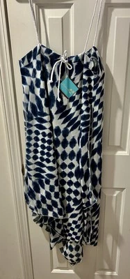 Новый с Ярлыками LETARTE синий белый пляж платье M плавать прикрытие Hankie вырез морской веревки ремень - Изображение 1 из 4