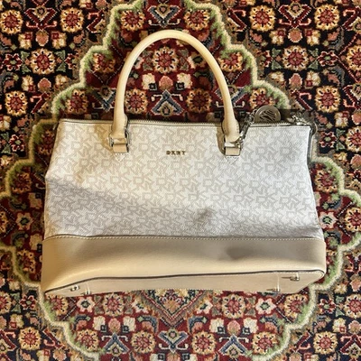 DKNY Bryant satchel  all over monogram tote bag with gold logo charm - Image 1 of 4