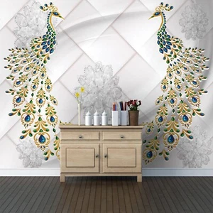 Fotomurales no tejidos papeles pintados murales 3d pavo real moderno 1014 - Imagen 1 de 2