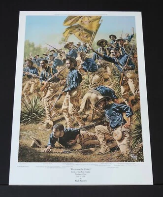 里克·里夫斯 - 颜色着装 - 收藏古巴战争印刷品 - 状况完好 — 第 1/4 张图片