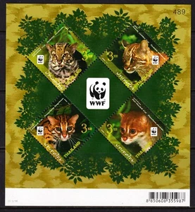 Thailand 2011 Cats - WWF Mint MNH Miniature Sheet SC 2632a - Picture 1 of 1
