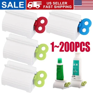 Toothpaste Squeezer Bathroom Tube Easy Stand Dispenser Rolling Holder Seat - Picture 1 of 19