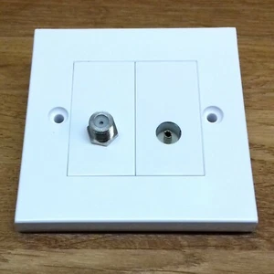 Kauden Sat F Typ Steckdose + Koax Antennensteckdose Module in Blende TV Steckdose - Bild 1 von 2