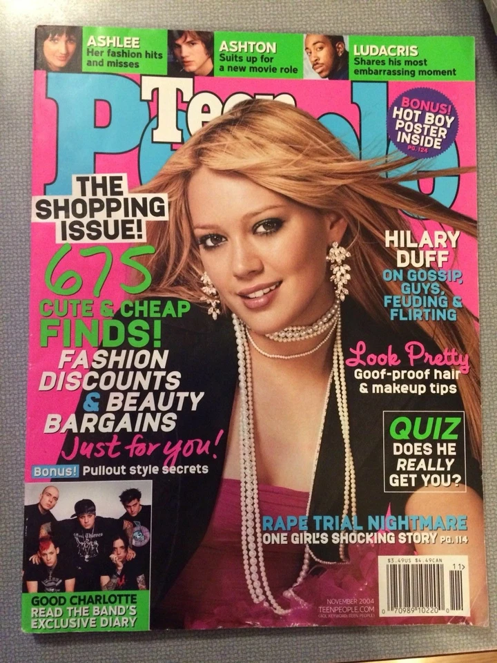 Like New Teen People Magazine 2004 November Hilary Duff Ashlee Ashton Ludacris - Image 1 of 1