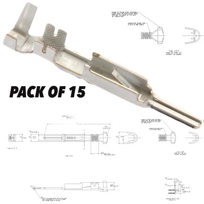 APTIV/Delphi Metri-Pack 280 Series Male Terminal  Size, 10-12 GA (Pack of 15) - Image 1 of 4
