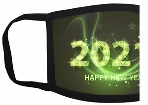 2021 Happy New Year Green Stars Adult Washable Reusable Face Mask - Picture 1 of 2