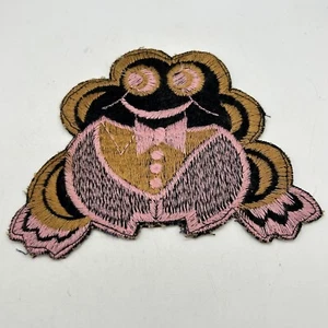 1960'S FROG W/ BOWTIE PATCH VELVET AND THREAD RETRO HIPPIE SEW ON 70's LARGE 6” - Picture 1 of 4