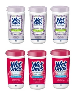 Wet Ones Antibacterial Hand Wipes 6-Pack, Lavender & Tropical Fresh Scents - Picture 1 of 24