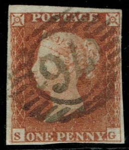 1841 1d Red-Brown Pl 157 SG 4m London District 76 Very Fine Used Cat. £40.00 - Picture 1 of 1