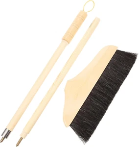 Artificial Horsehair Broom with Long Wood Handle, Home Kitchen Soft Bristle - Picture 1 of 12
