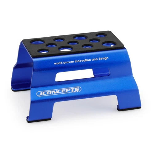 JConcepts Metal Car Stand, Blue, Fits 1/10 & 1/8 Vehicles 2903-1 - Image 1 of 1