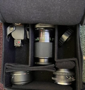 Vivitar Close Focusing Auto Zoom Lens 70mm-150mm, Pentax 50mm, Focal Flash & Bag - Picture 1 of 5