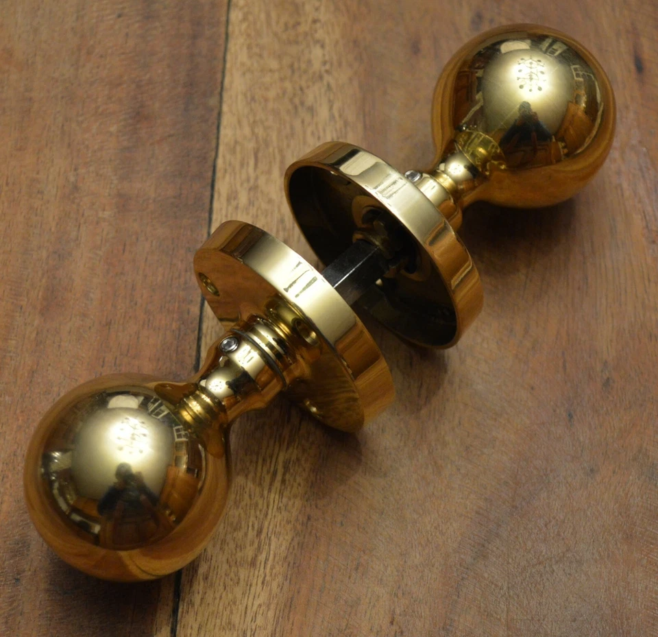 Victorian Style Brass 50mm Door Knobs - Ball  shape - half-Sprung (JV48PB)  - Image 1 of 1
