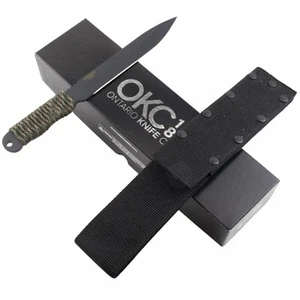 Ranger Knives Shank Fixed Blade Knife Camo Cord Wrapped Handle Ontario USA - Picture 1 of 4