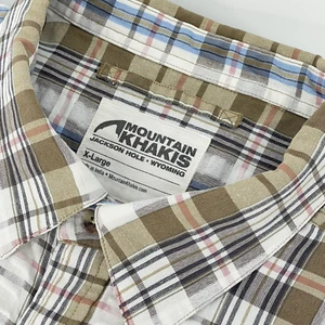 Mountain Khakis XL Jackson Hole Dobby Check Plaid Shirt Cotton Poly Textured - Picture 1 of 11