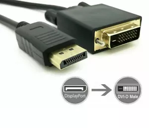 5 Pieces Of 3 Feet DisplayPort DP to DVI-D Male Dual Link Cable Adapter - Picture 1 of 1