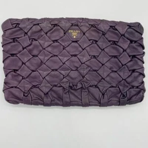 PRADA Nylon Clutch Bag Auth Purple Medium Women From Japan - Picture 1 of 9