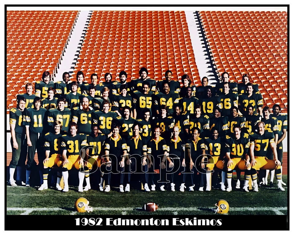 Imagen fotográfica del equipo de esquimales de Edmonton CFL 1982 8 X 10 Foto 1 de 1