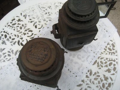 Lámparas laterales de queroseno originales Ford modelo T 1913 sin usar marrón MFG. Co. (par) Foto 1 de 4