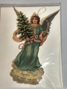 Guardian Angel Victorian Christmas Angel w/Lapel Pin Greeting Card Ornament - Picture 1 of 8